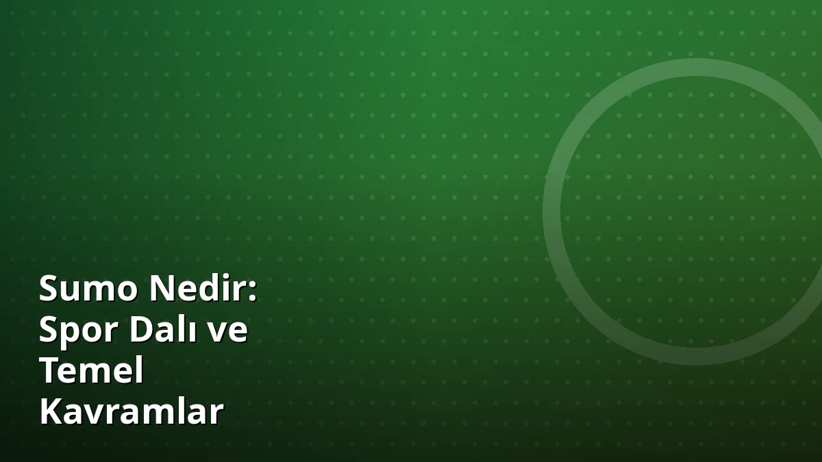Sumo Nedir: Spor Dalı ve Temel Kavramlar