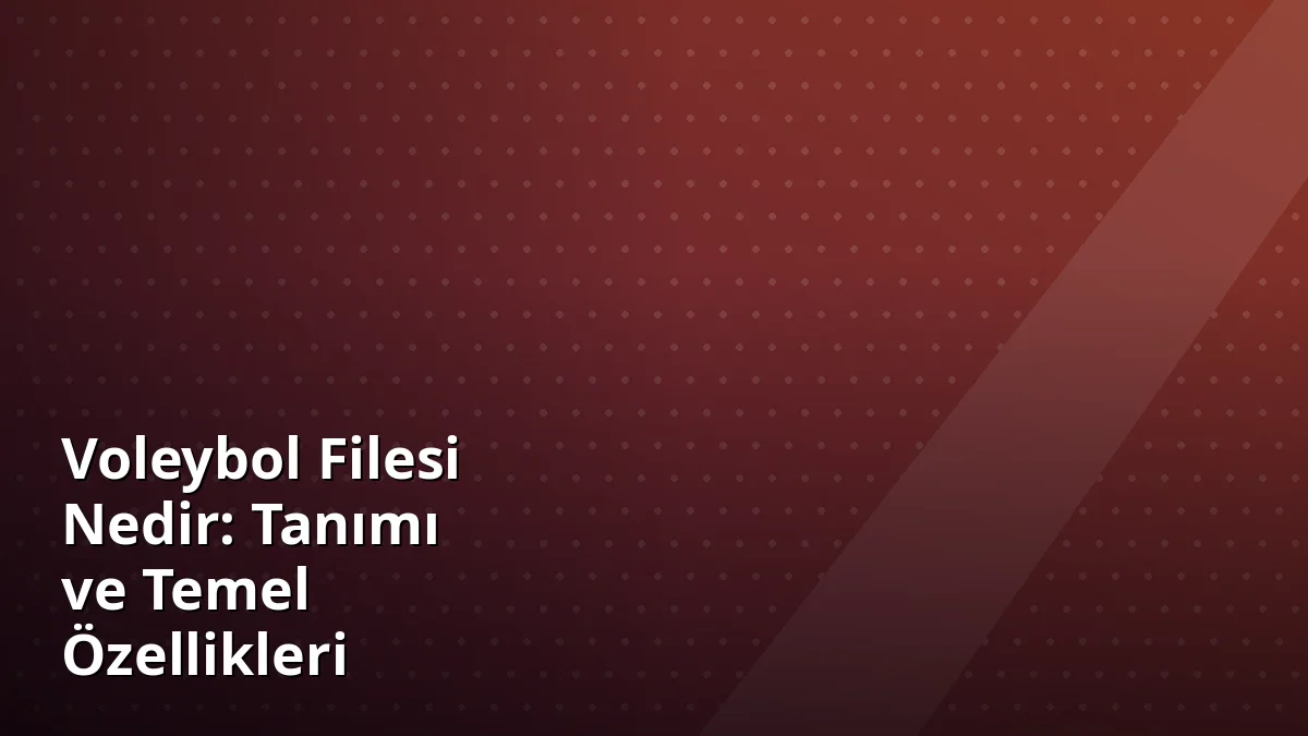 Voleybol Filesi Nedir: Tanımı ve Temel Özellikleri