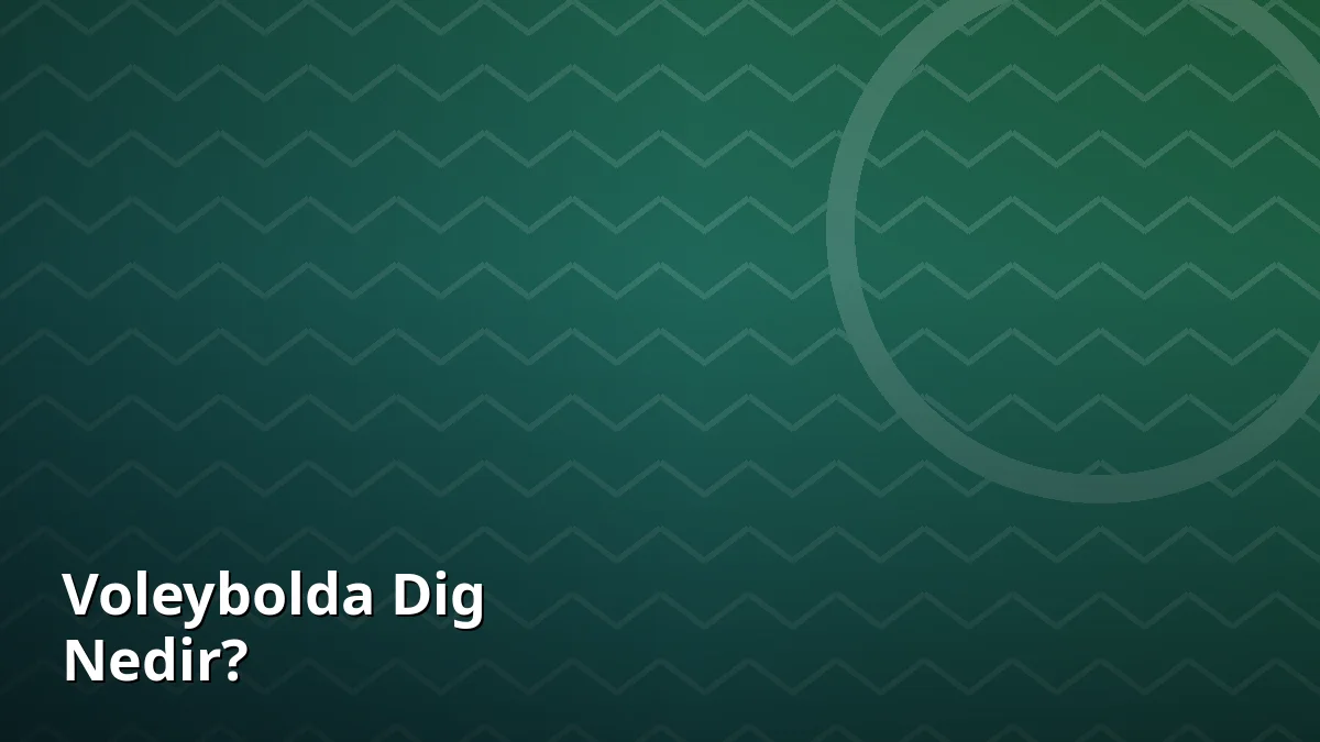 Voleybolda Dig Nedir?